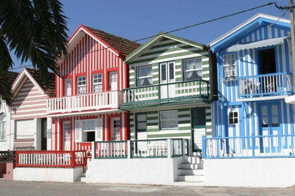 Casas junto à praia da Costa Nova, em Ílhavo